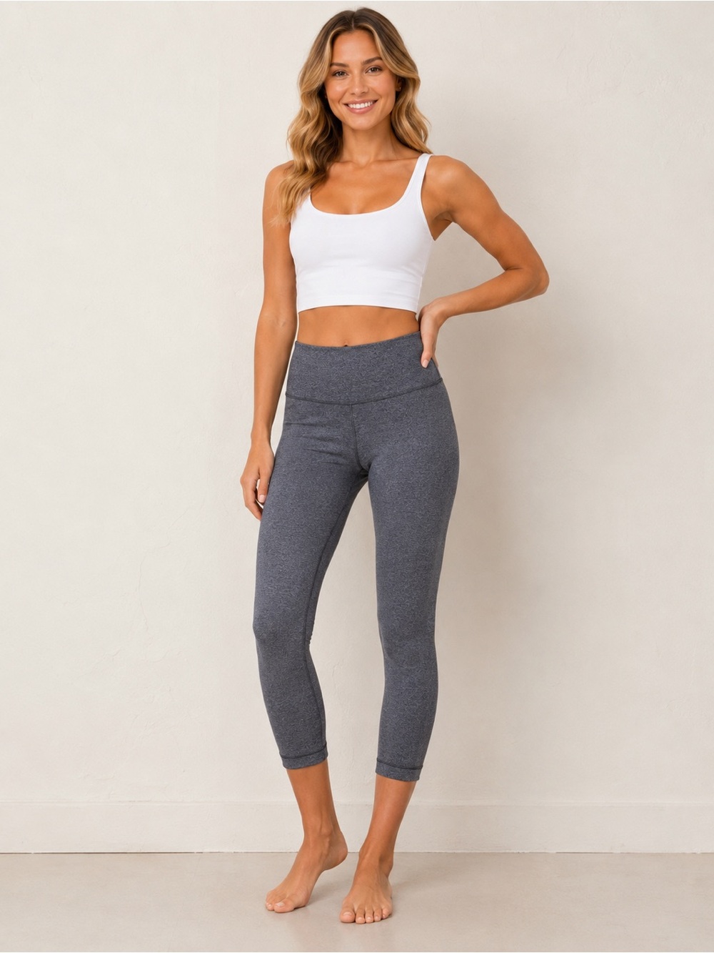 Lululemon High-Rise Charcoal Gray Cropped Leggings